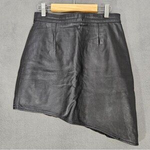 Vintage G-3 New York Womens 100% Leather Skirt Black Size 7/8 Mini